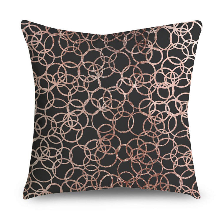 Aurelius – Zwarte Gouden Polyester Kussenhoes