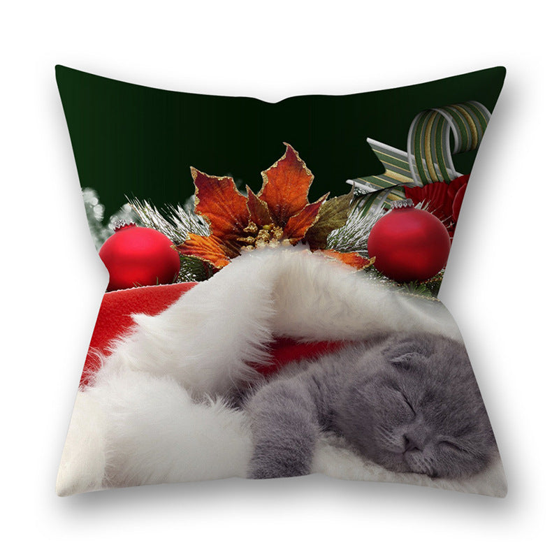 Raphael – Kerst Kussenhoes met Dierenontwerp van Katten en Honden