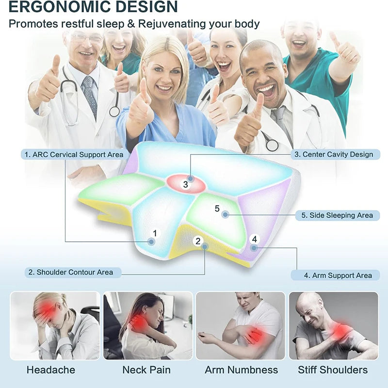 Elowen – Ergonomisch Cervicaal Kussen van Geheugenschuim voor Nekpijn