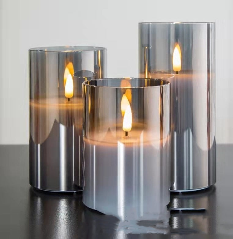 Isolde – Electroplated Glazen LED Elektronische Kaarsenlicht
