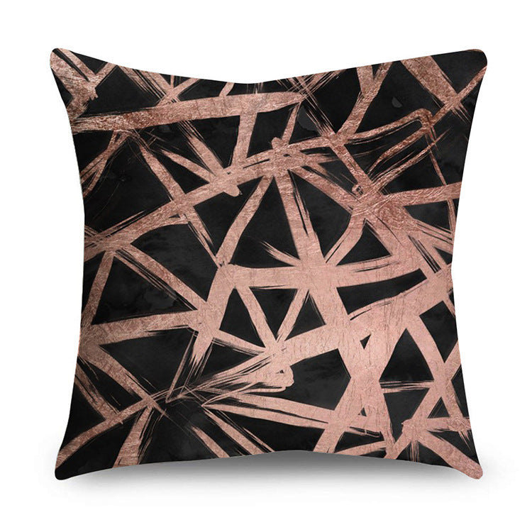 Aurelius – Zwarte Gouden Polyester Kussenhoes