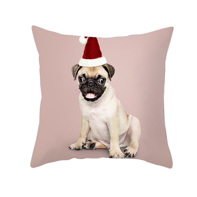 Odette – Kussenhoes van Perzikhuid Stof met Kerstprint