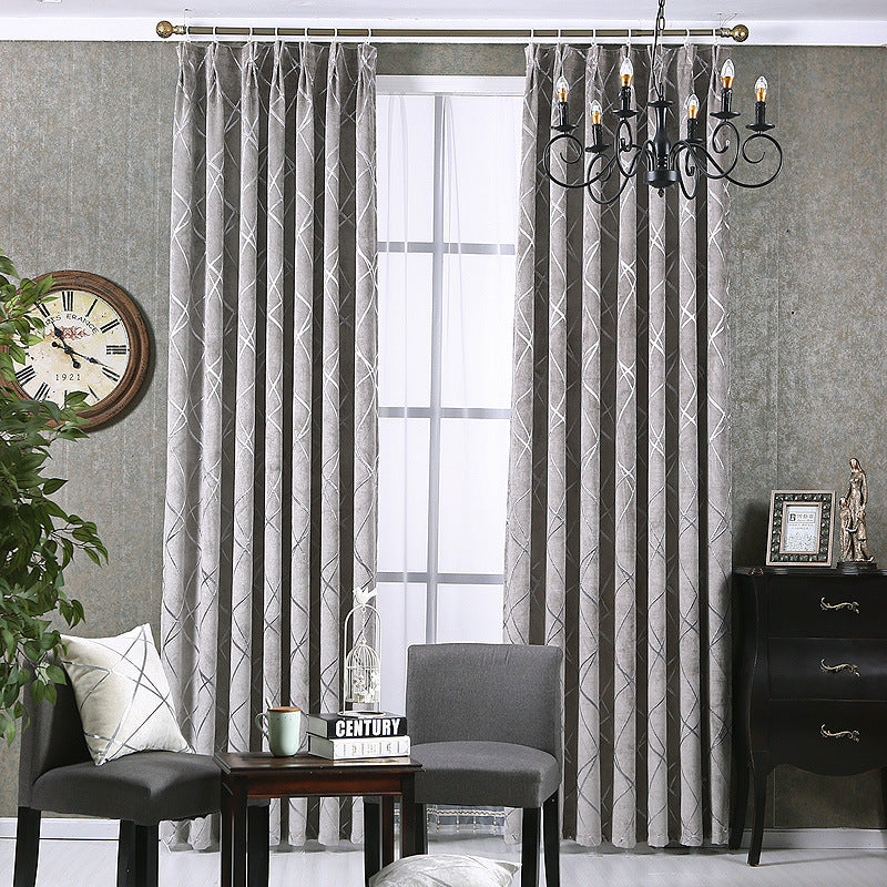 Verve – Effen Kleur Eenvoudige Moderne Luxe Chenille Zwart-out Gordijnen