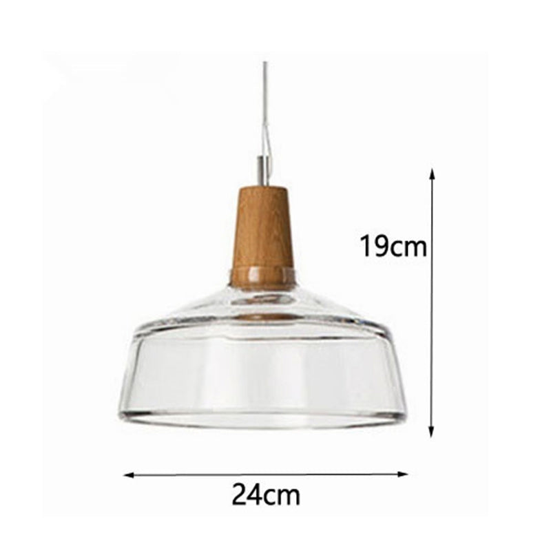 Orion – Moderne Hanglamp van Glas met Houten Vintage Stijl voor Café, Bar en Restaurant