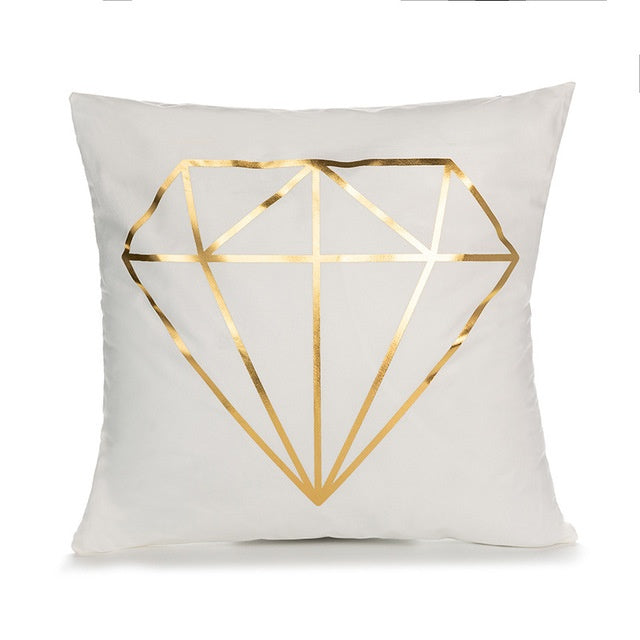 Indigo – Elegante Witte en Gouden Decoratieve Kussenhoezen