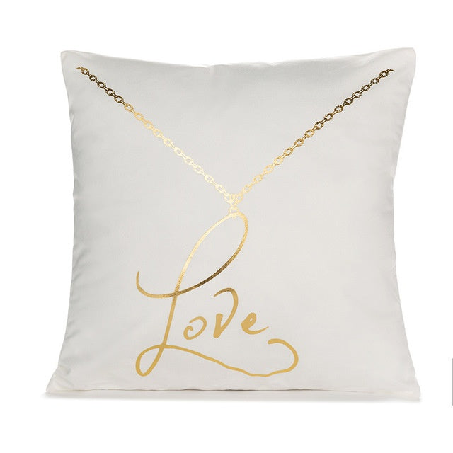 Indigo – Elegante Witte en Gouden Decoratieve Kussenhoezen