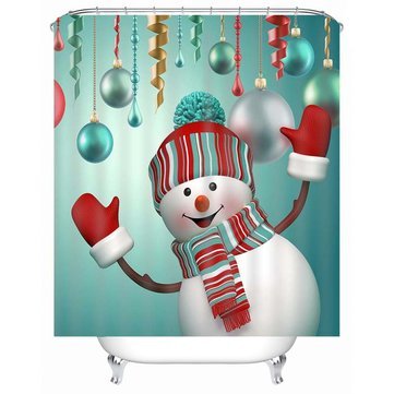 Aurora – Waterdichte 3D Kerstman Gedrukte Douchegordijn voor Badkamerdecor