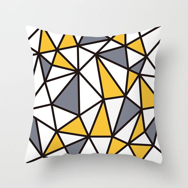 Haven – Geometrisch Abstract Geel Zwart Kussenhoes voor Sofa