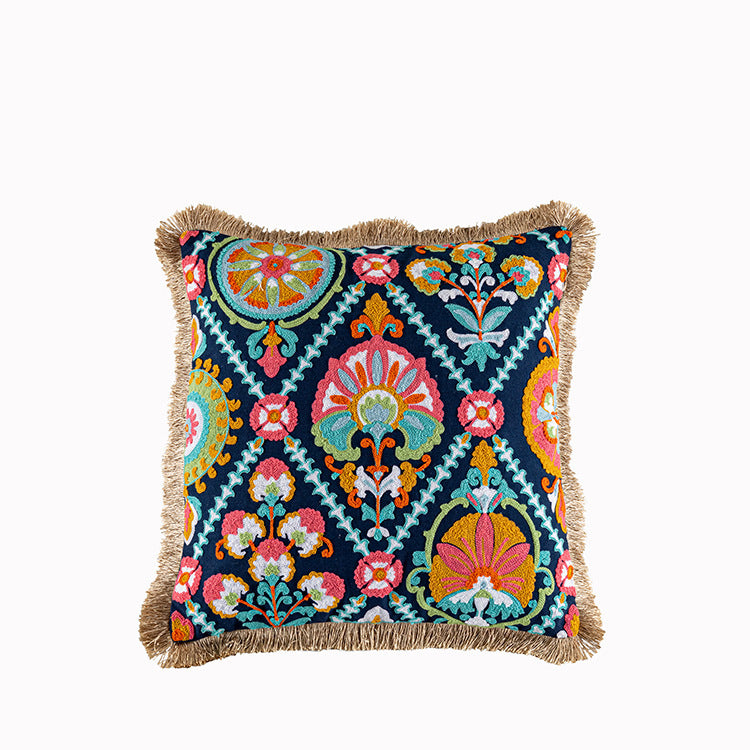 Amadeus – Vintage Boho Kussenhoes met Borduurrand