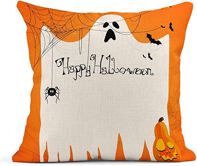 Cypress – Halloween Oranje Geest Linnen Kussenhoes