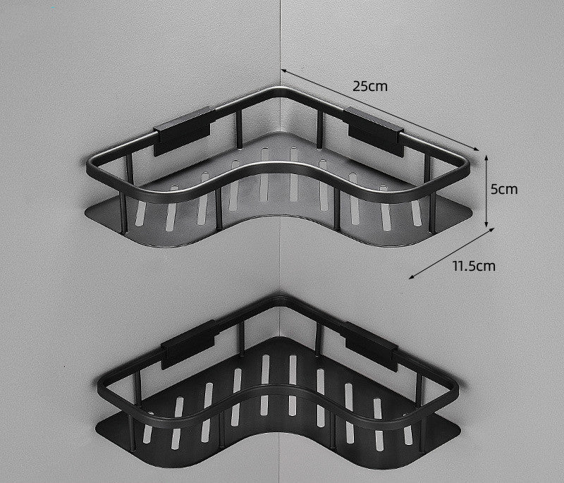 Zenith – Aluminium Hoekopslagrek voor Badkamer zonder Boren