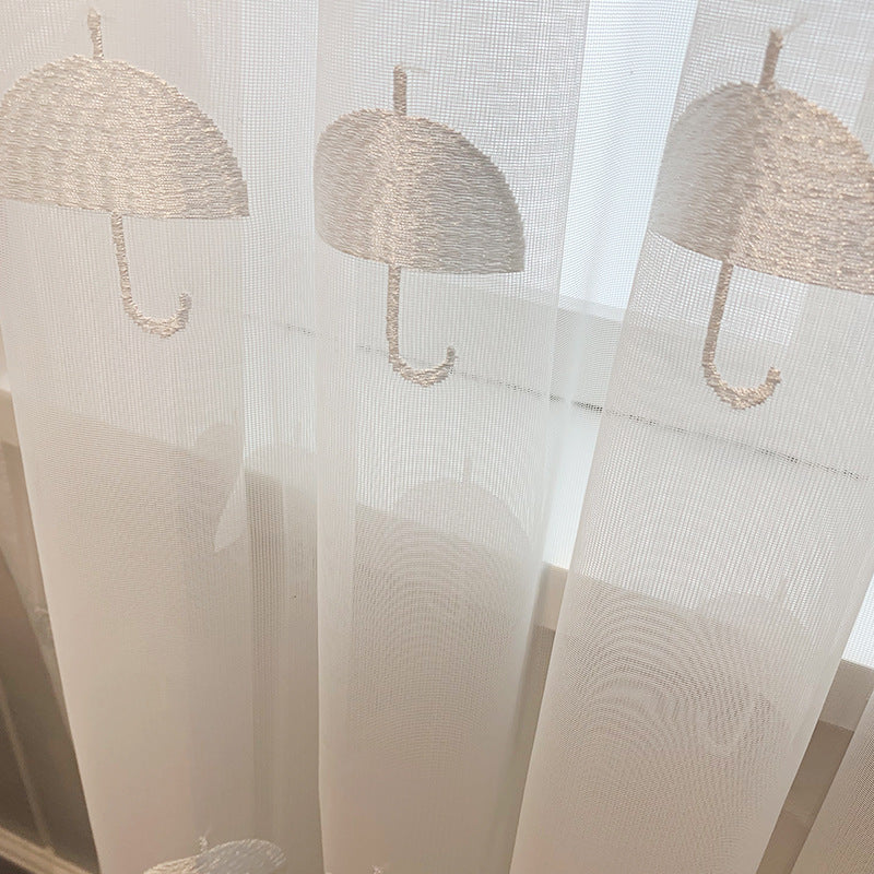 Lysandra – Luxe Kinderen Kamer Wolk Garens Blauw en Witte Gestreepte Chenille Gordijn