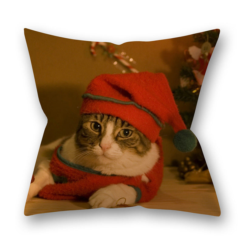 Raphael – Kerst Kussenhoes met Dierenontwerp van Katten en Honden