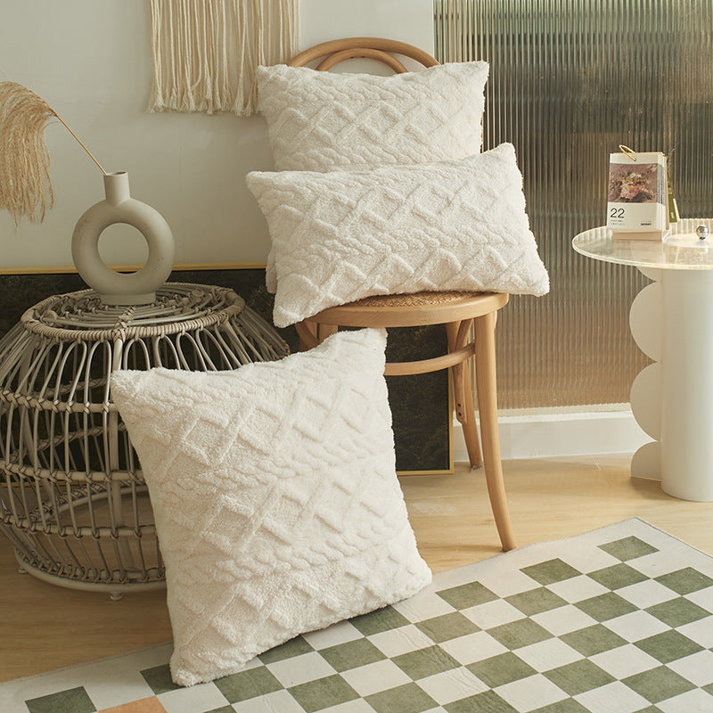 Aurora – Geometrisch Drie-dimensionaal Pluche Kussenhoes voor de Woonkamer