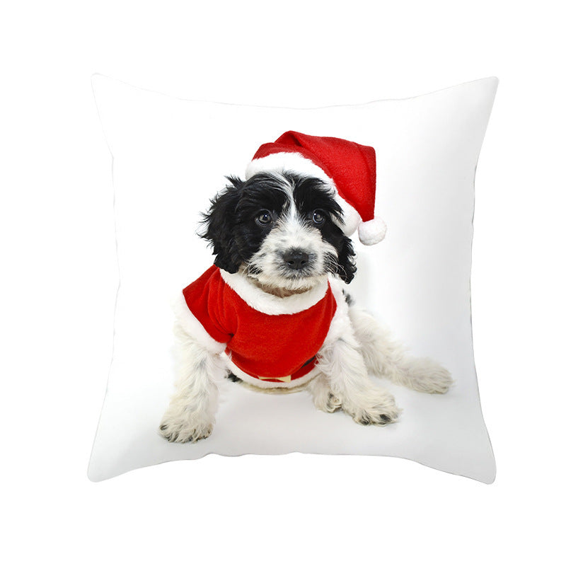 Odette – Kussenhoes van Perzikhuid Stof met Kerstprint