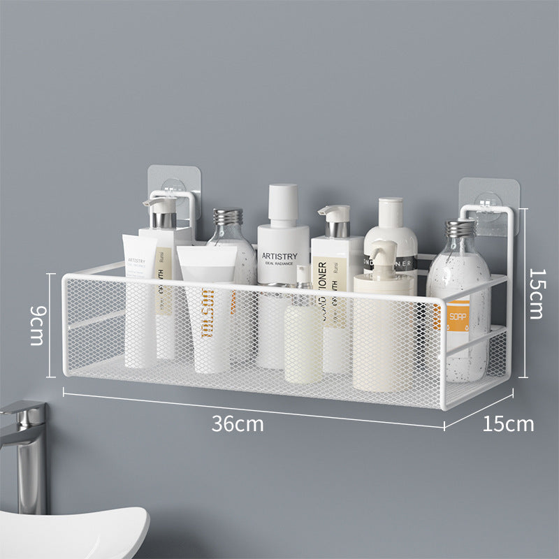 Lysandra – Wandgemonteerde Badkamershelf Zonder Boren voor Shampoo en Toiletaccessoires