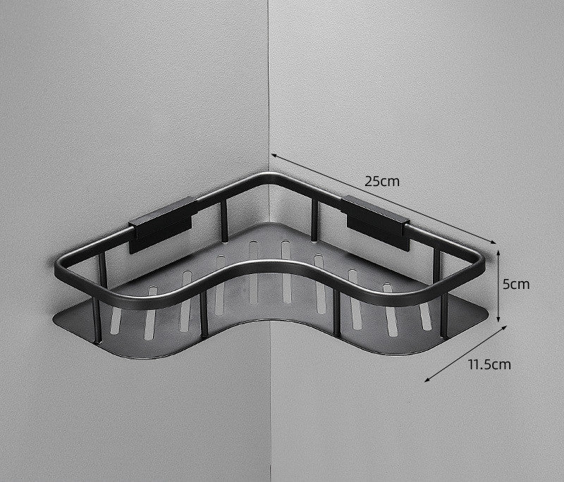 Zenith – Aluminium Hoekopslagrek voor Badkamer zonder Boren
