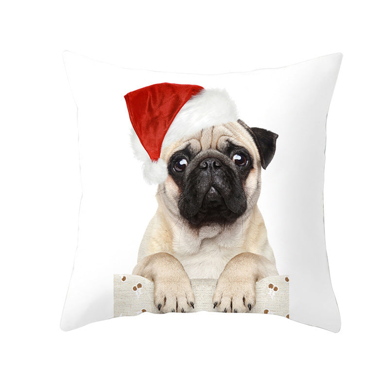 Odette – Kussenhoes van Perzikhuid Stof met Kerstprint