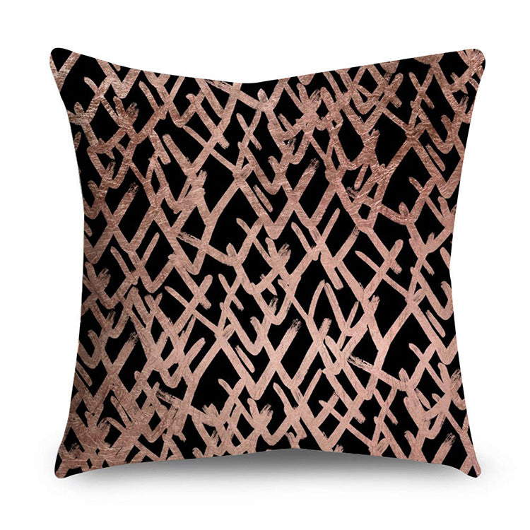 Aurelius – Zwarte Gouden Polyester Kussenhoes
