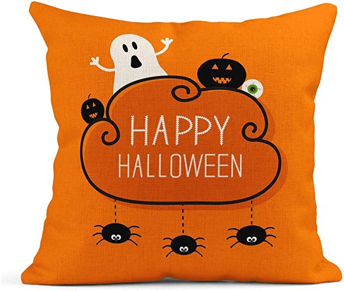 Cypress – Halloween Oranje Geest Linnen Kussenhoes