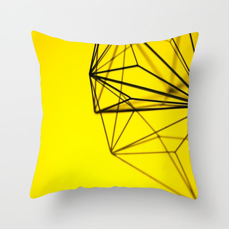 Haven – Geometrisch Abstract Geel Zwart Kussenhoes voor Sofa