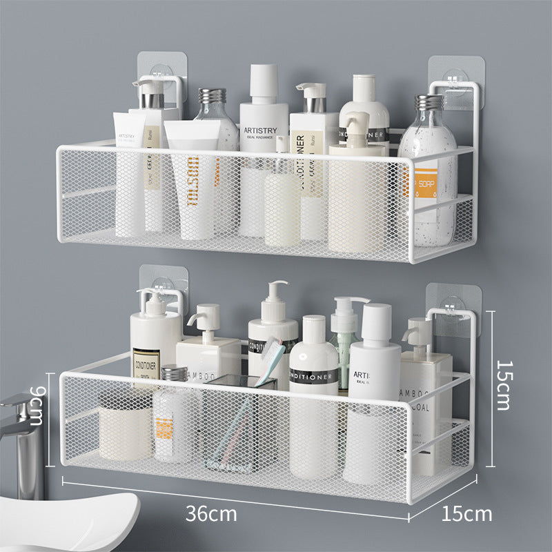 Lysandra – Wandgemonteerde Badkamershelf Zonder Boren voor Shampoo en Toiletaccessoires