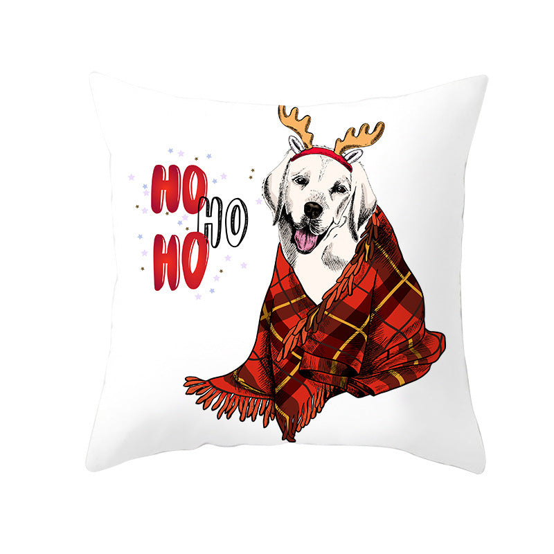 Odette – Kussenhoes van Perzikhuid Stof met Kerstprint