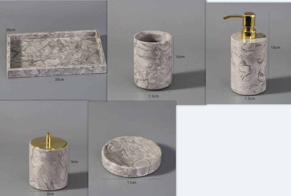 Lyra – Marmeren Badkamer Set voor Hotel en Thuisdecoratie