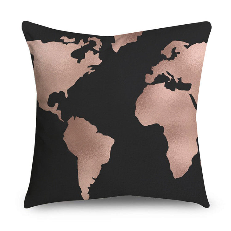 Aurelius – Zwarte Gouden Polyester Kussenhoes