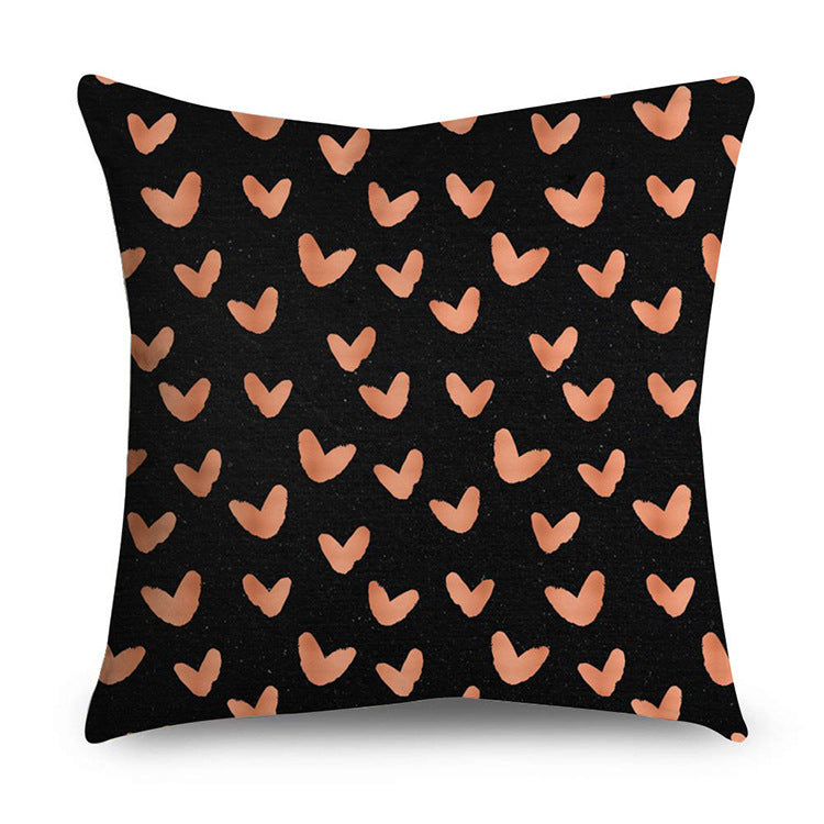 Aurelius – Zwarte Gouden Polyester Kussenhoes