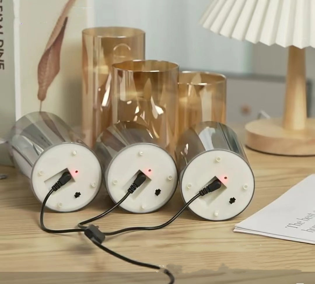 Isolde – Electroplated Glazen LED Elektronische Kaarsenlicht