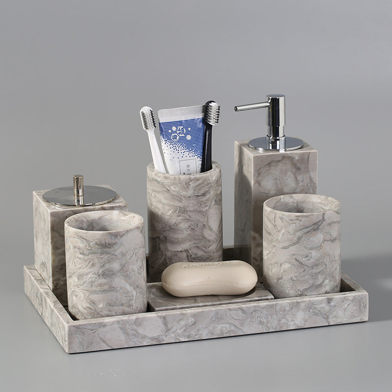 Lyra – Marmeren Badkamer Set voor Hotel en Thuisdecoratie