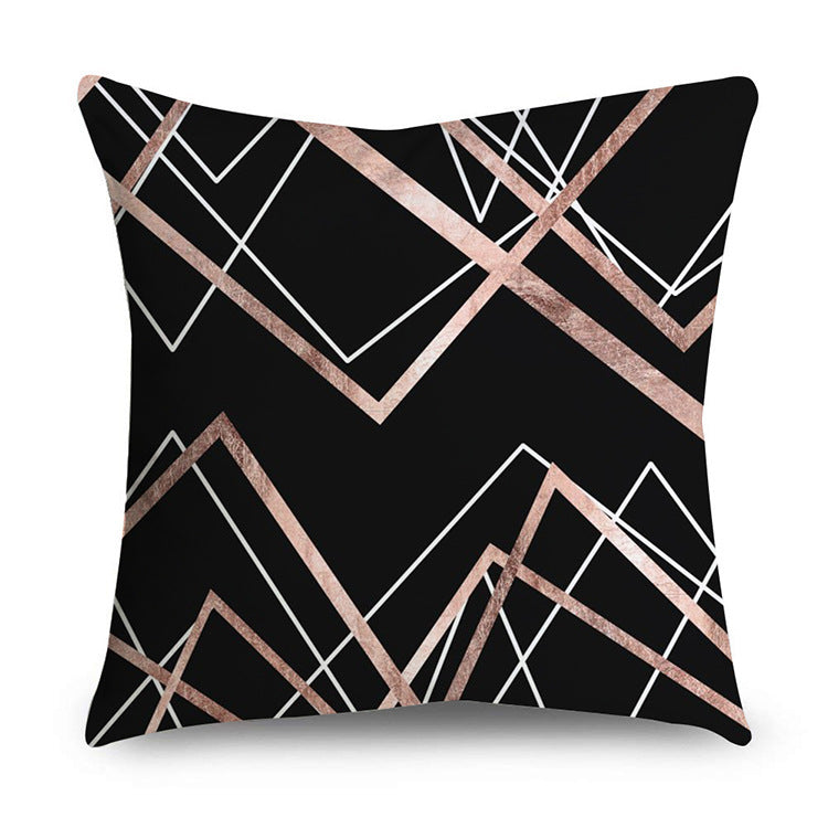 Aurelius – Zwarte Gouden Polyester Kussenhoes