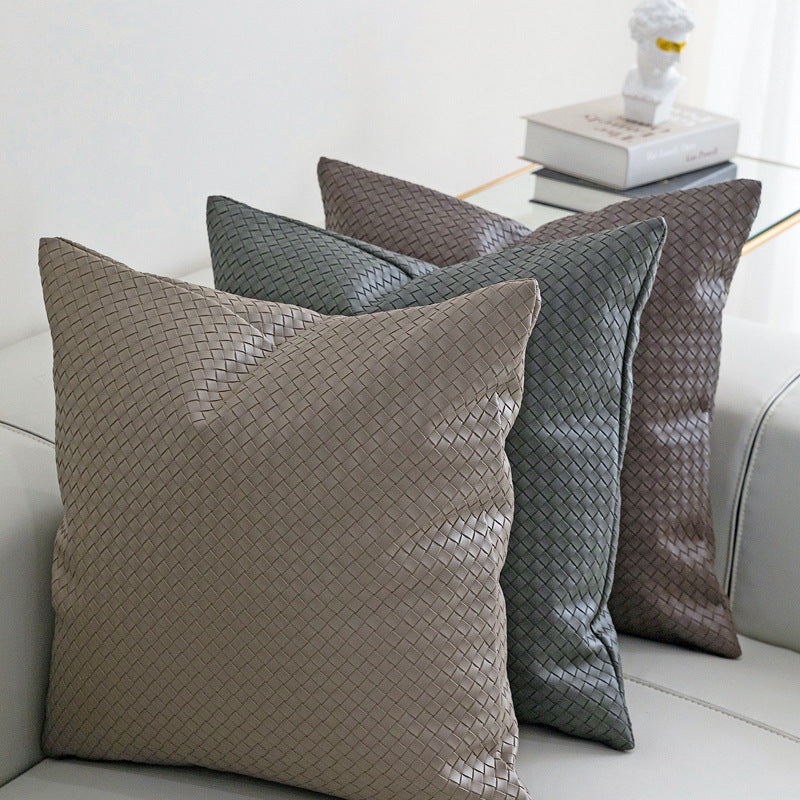 Eleonora – Geweven Textuur PU Leren Kussenhoes