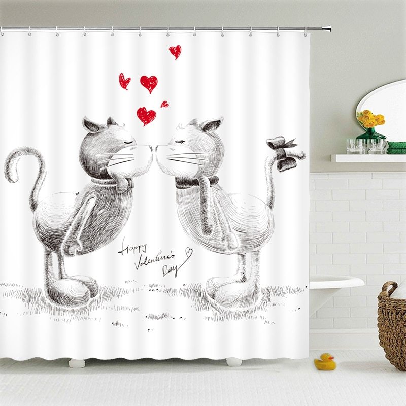 Lavinia – Waterdichte en Schimmelbestendige Polyester Douchegordijn Dierenserie