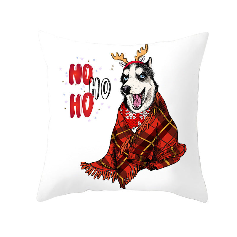 Odette – Kussenhoes van Perzikhuid Stof met Kerstprint