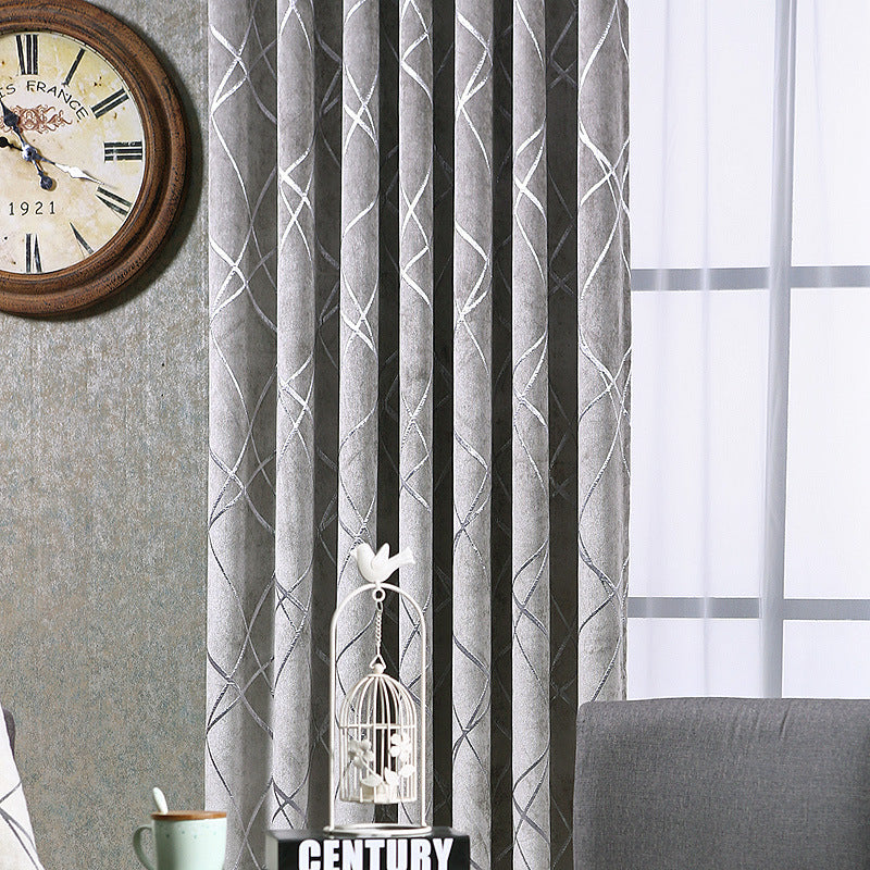 Verve – Effen Kleur Eenvoudige Moderne Luxe Chenille Zwart-out Gordijnen