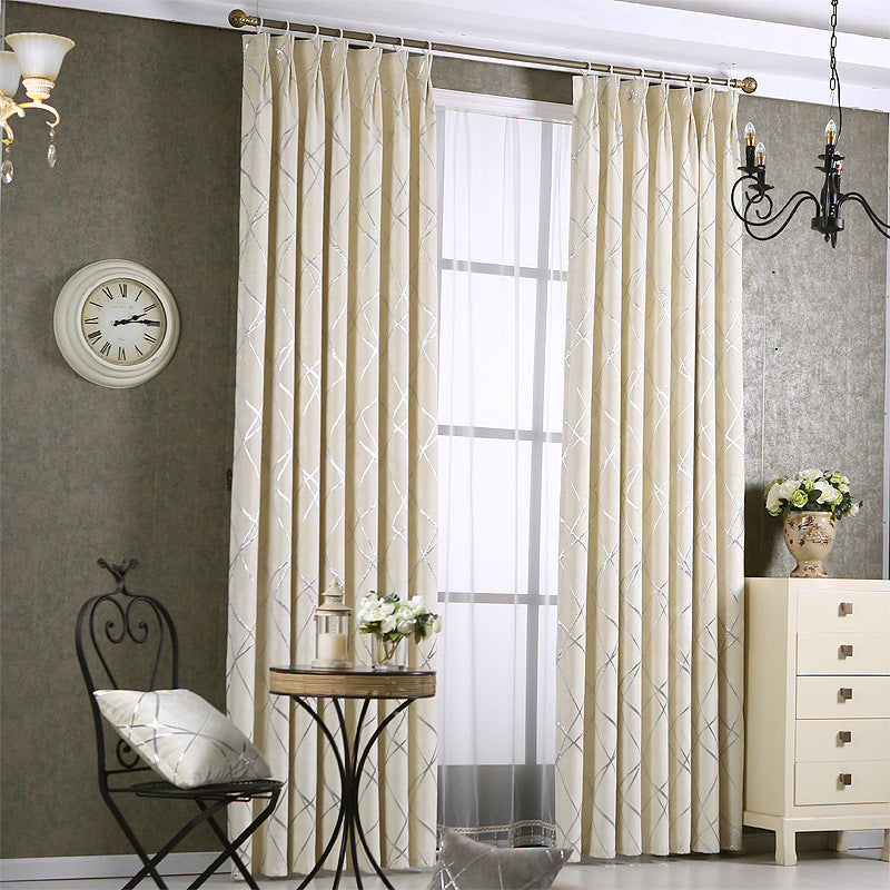 Verve – Effen Kleur Eenvoudige Moderne Luxe Chenille Zwart-out Gordijnen