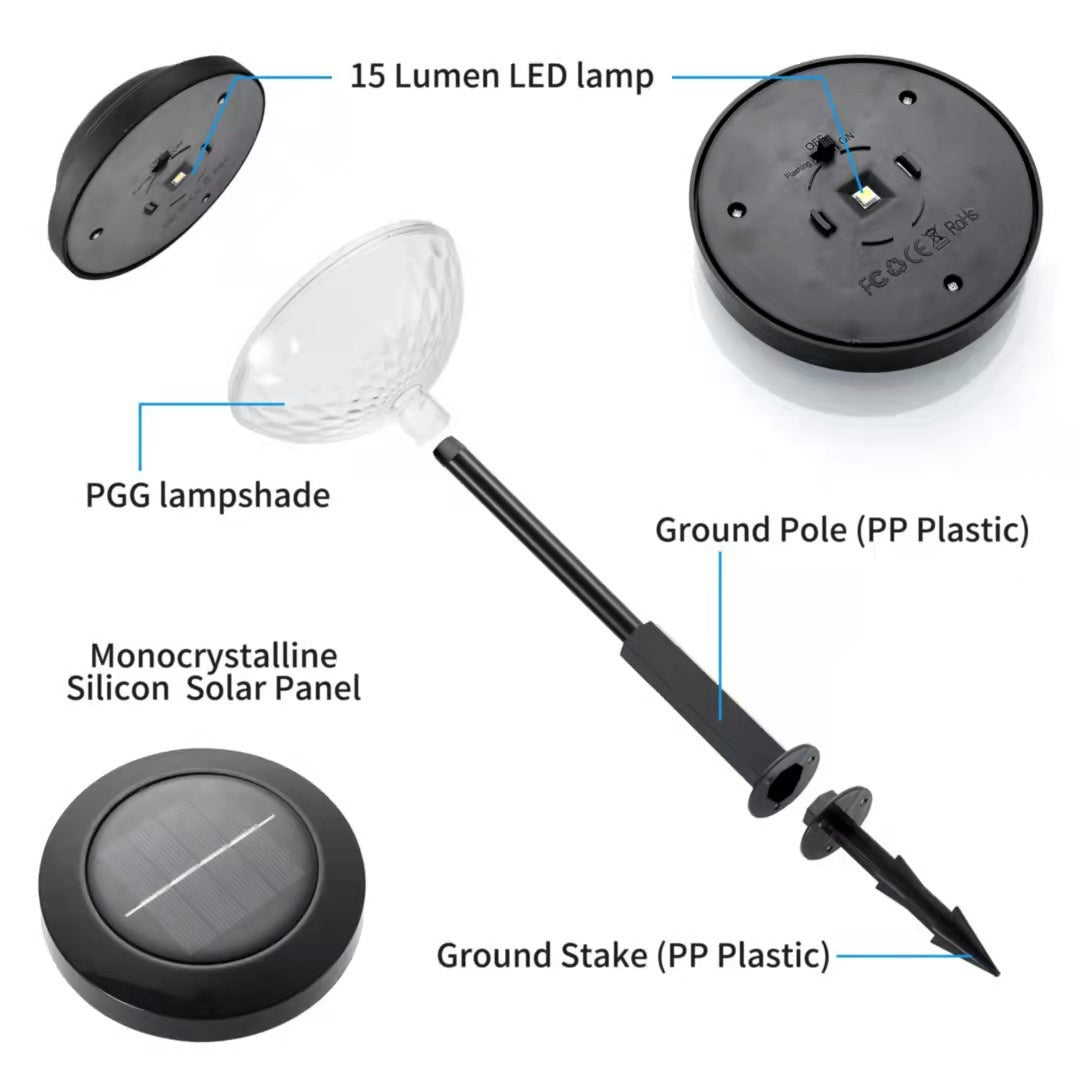 Zonne-tuinlamp met Bloemenprojectie – RGB Licht, IP44, 1200mAh, Decoratief voor Pad en Gazon
