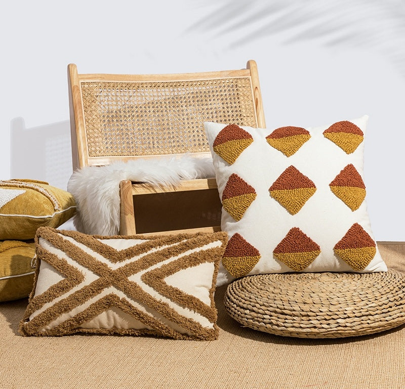 Eleonora – Geometrisch Tufted Lussensloop Kussen voor de Woonkamer en Bed