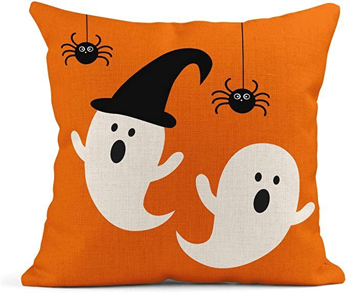 Cypress – Halloween Oranje Geest Linnen Kussenhoes