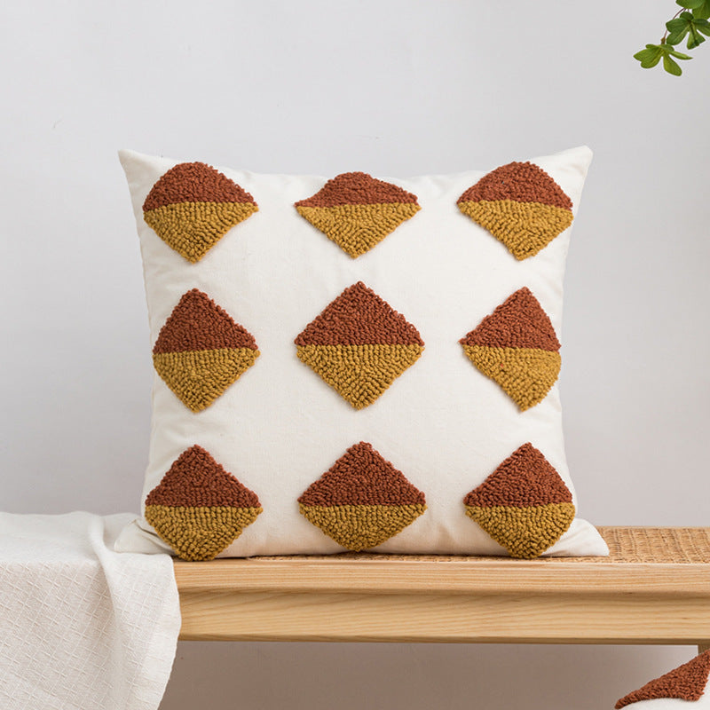 Eleonora – Geometrisch Tufted Lussensloop Kussen voor de Woonkamer en Bed