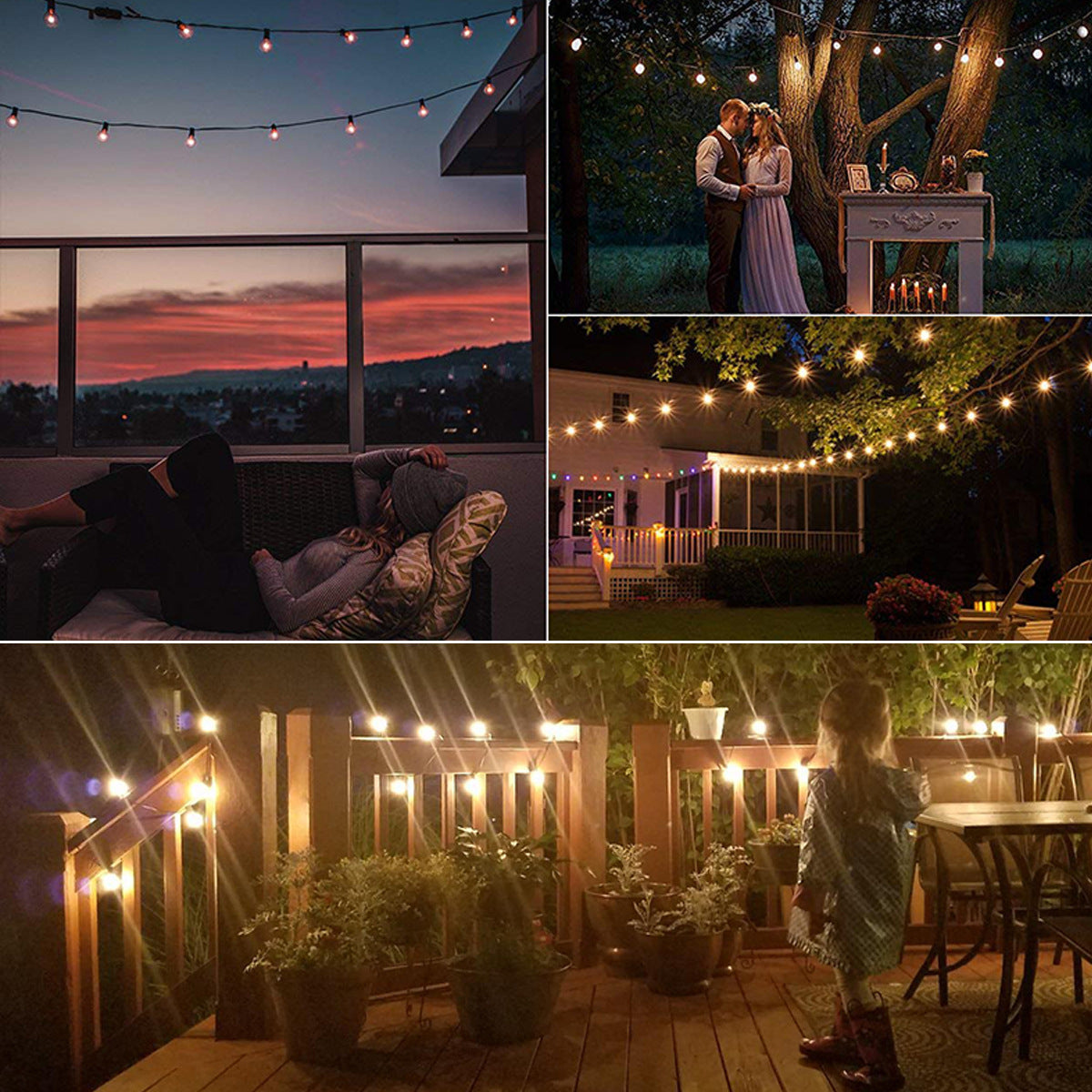 220V Tungsten Bulb Rainproof Outdoor Christmas Decoration String Light
