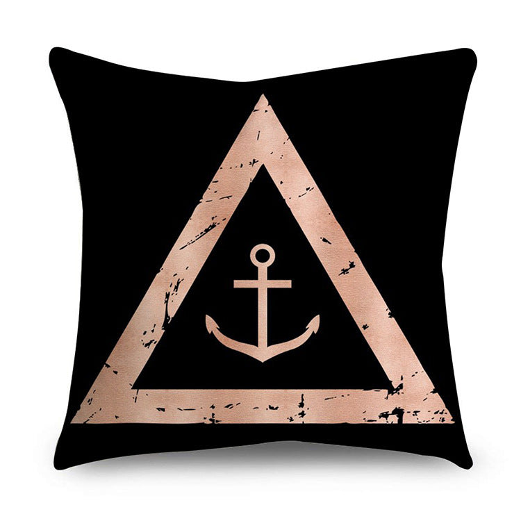 Aurelius – Zwarte Gouden Polyester Kussenhoes