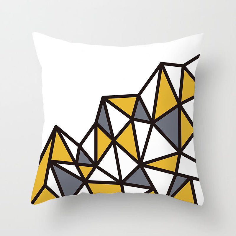 Haven – Geometrisch Abstract Geel Zwart Kussenhoes voor Sofa