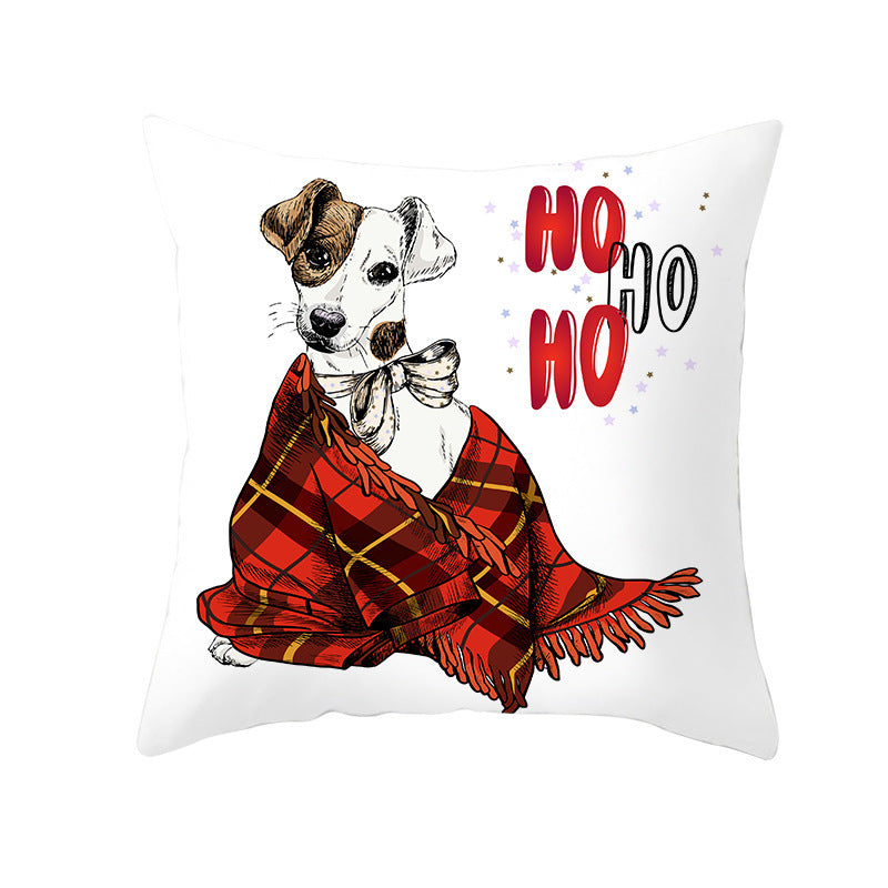 Odette – Kussenhoes van Perzikhuid Stof met Kerstprint
