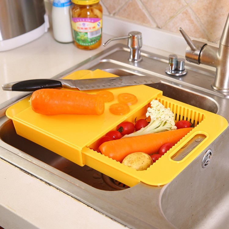 Evadne – Multifunctionele Keuken Snijplanken en Afvoer Mand voor Groenten en Vlees