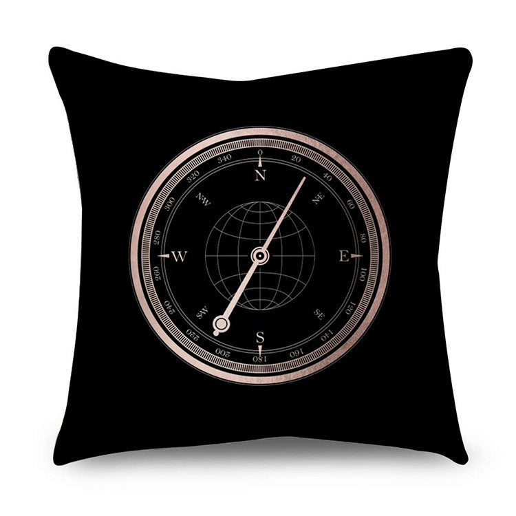 Aurelius – Zwarte Gouden Polyester Kussenhoes