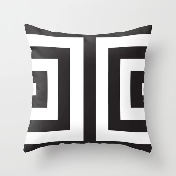 Haven – Geometrisch Abstract Geel Zwart Kussenhoes voor Sofa