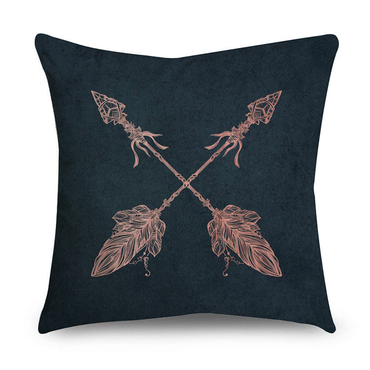 Aurelius – Zwarte Gouden Polyester Kussenhoes